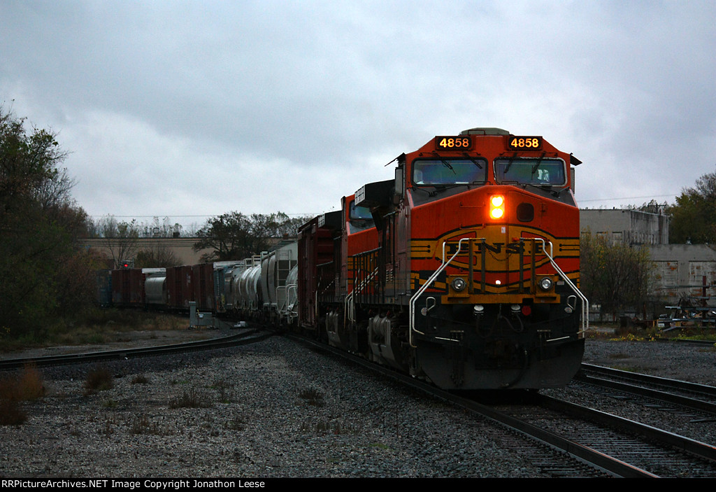 260 rolls slowly east to meet a westbound